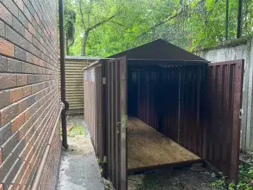 Хозблок для хозяйственных принадлежностей в расцветке "под дерево" в дер. Хрипань, Раменский р-н, МО