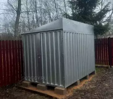 Хозблок для снегоуборочной техники и велосипедов в цинковом цвете в дер. Воробьево, Рузский мун.окр, МО